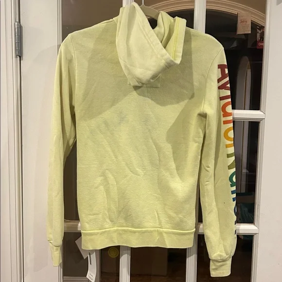 Aviator Nation yellow full zip classic rainbow  logo hoodie unisex flawed Small - Picture 10 of 11